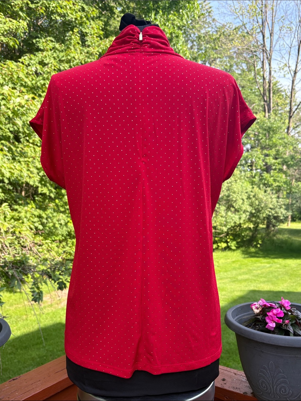 Michael Kors red with gold embellished top. - Picture 3 of 9